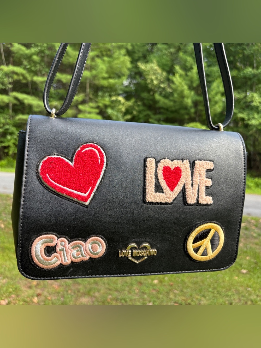 Love Moschino "Ciao" Patch Crossbody Bag
